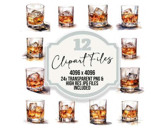 Whiskey Glass Clipart Set (DDD007463)