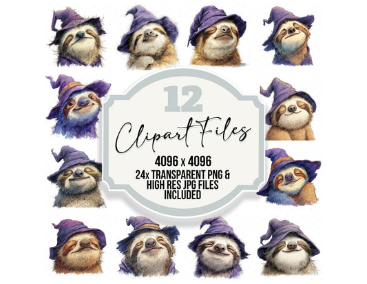 Wizard Sloth Portrait Clipart Set (DDD007532)