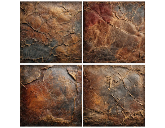 Preview layout showing Aged Leather Texture papers arranged as background pages for junk journals and mixed media crafts