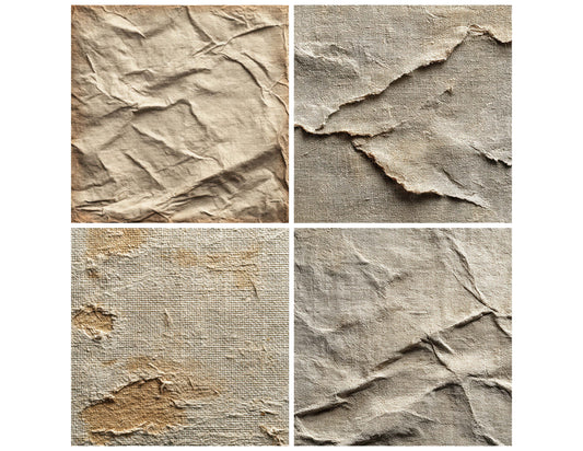 Preview layout showing Worn Canvas Surface papers arranged as background pages for junk journals and mixed media crafts