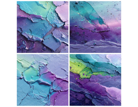 Preview layout showing Neon Resin Collision papers arranged as background pages for junk journals and mixed media crafts