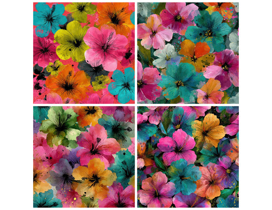 Preview layout showing Tropical Ink Rush papers arranged as background pages for junk journals and mixed media crafts