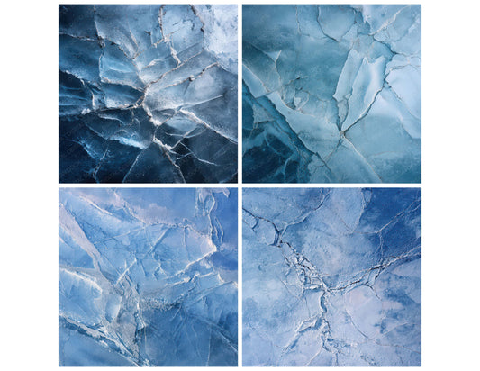 Preview layout showing Arctic Frost Fracture papers arranged as background pages for junk journals and mixed media crafts