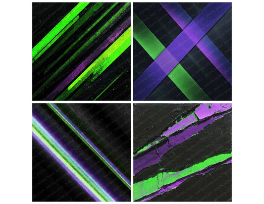 Preview layout showing Neon Glitch Divide papers arranged as background pages for junk journals and mixed media crafts