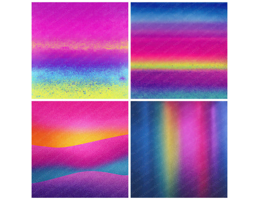 Preview layout showing Rainbow Static Grain papers arranged as background pages for junk journals and mixed media crafts