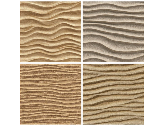 Preview layout showing Beige Sand Ripples papers arranged as background pages for junk journals and mixed media crafts