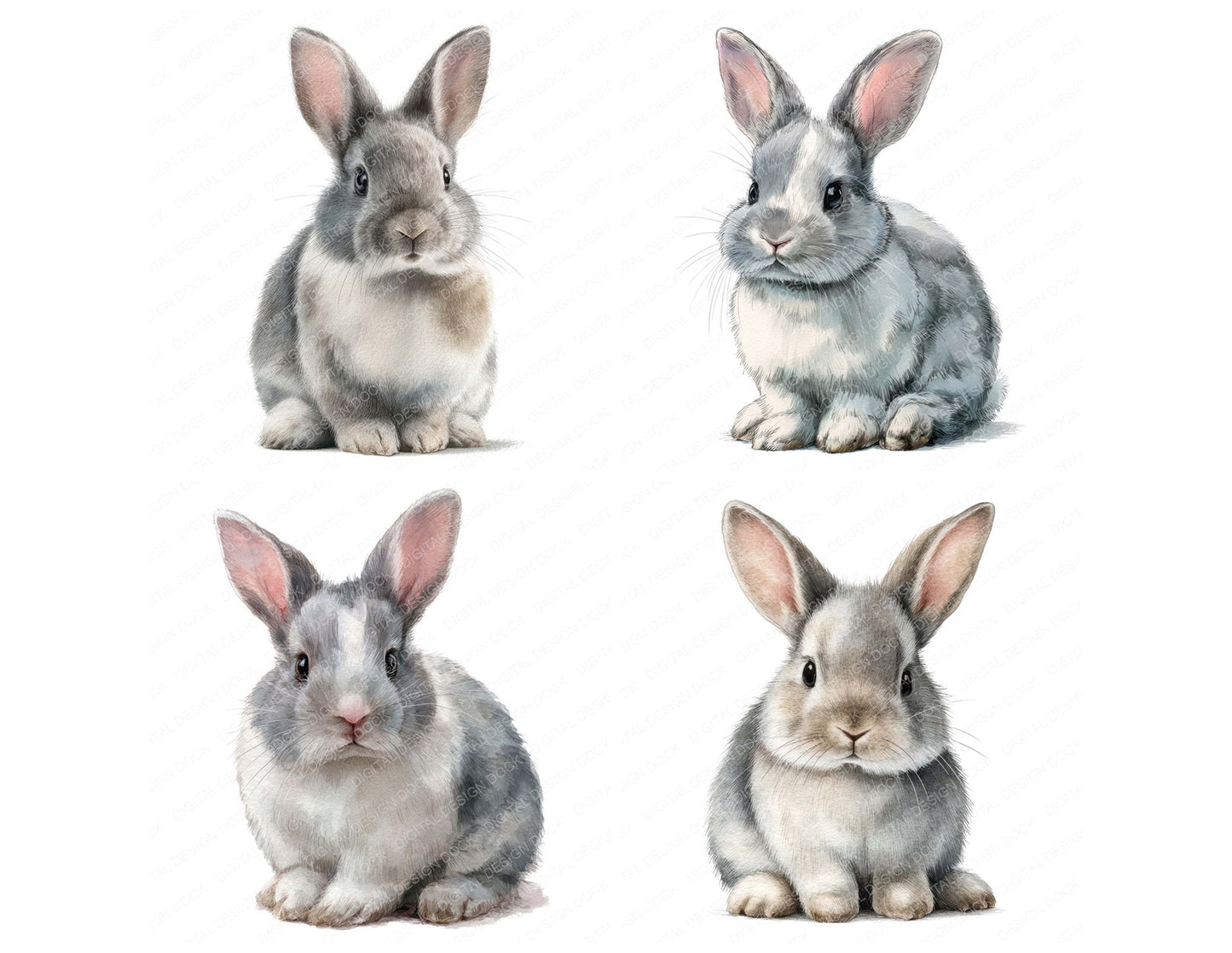 Cute Little Bunny Clipart Set (DDD008229)