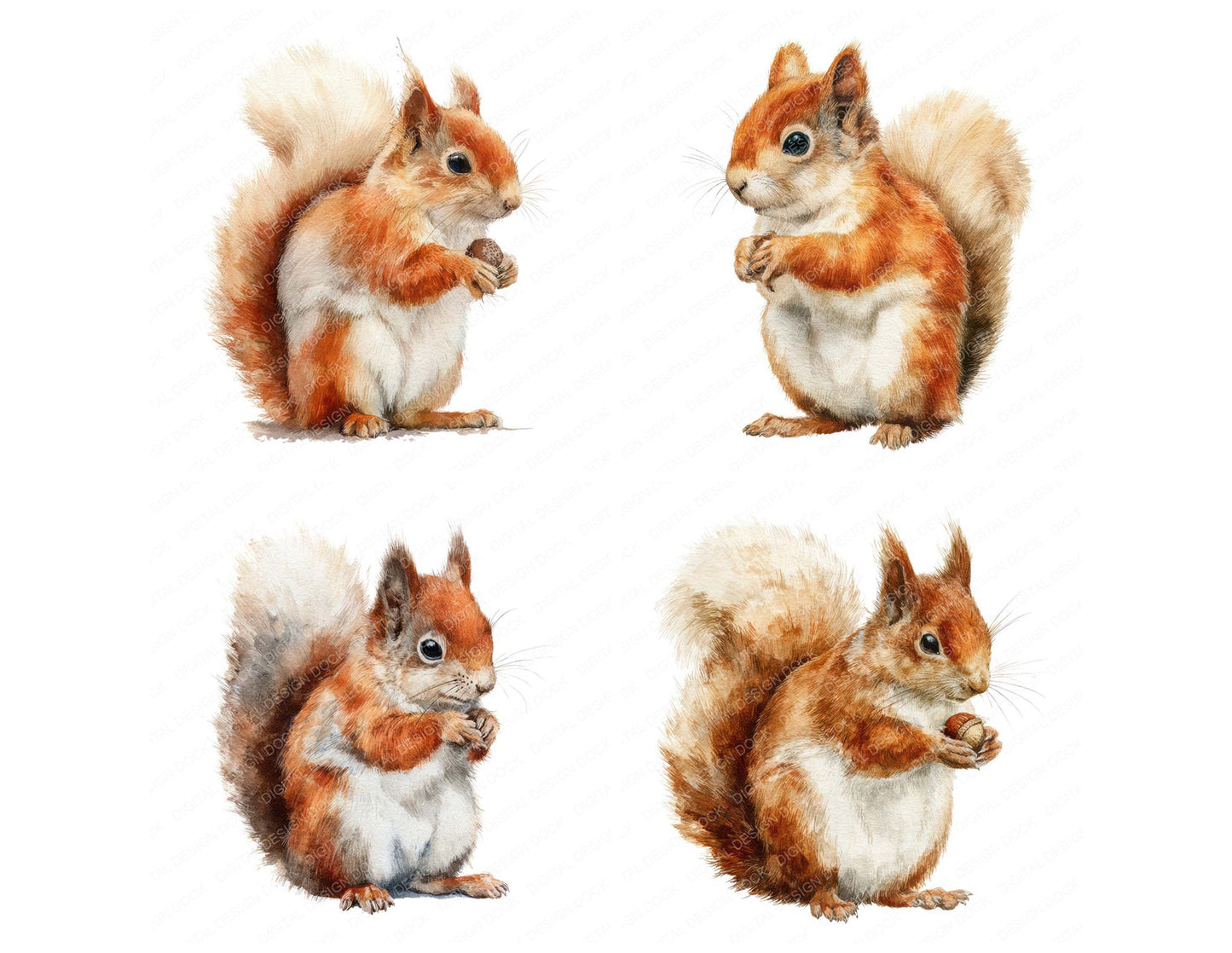 Cute Little Squirrel Clipart Set (DDD008237)