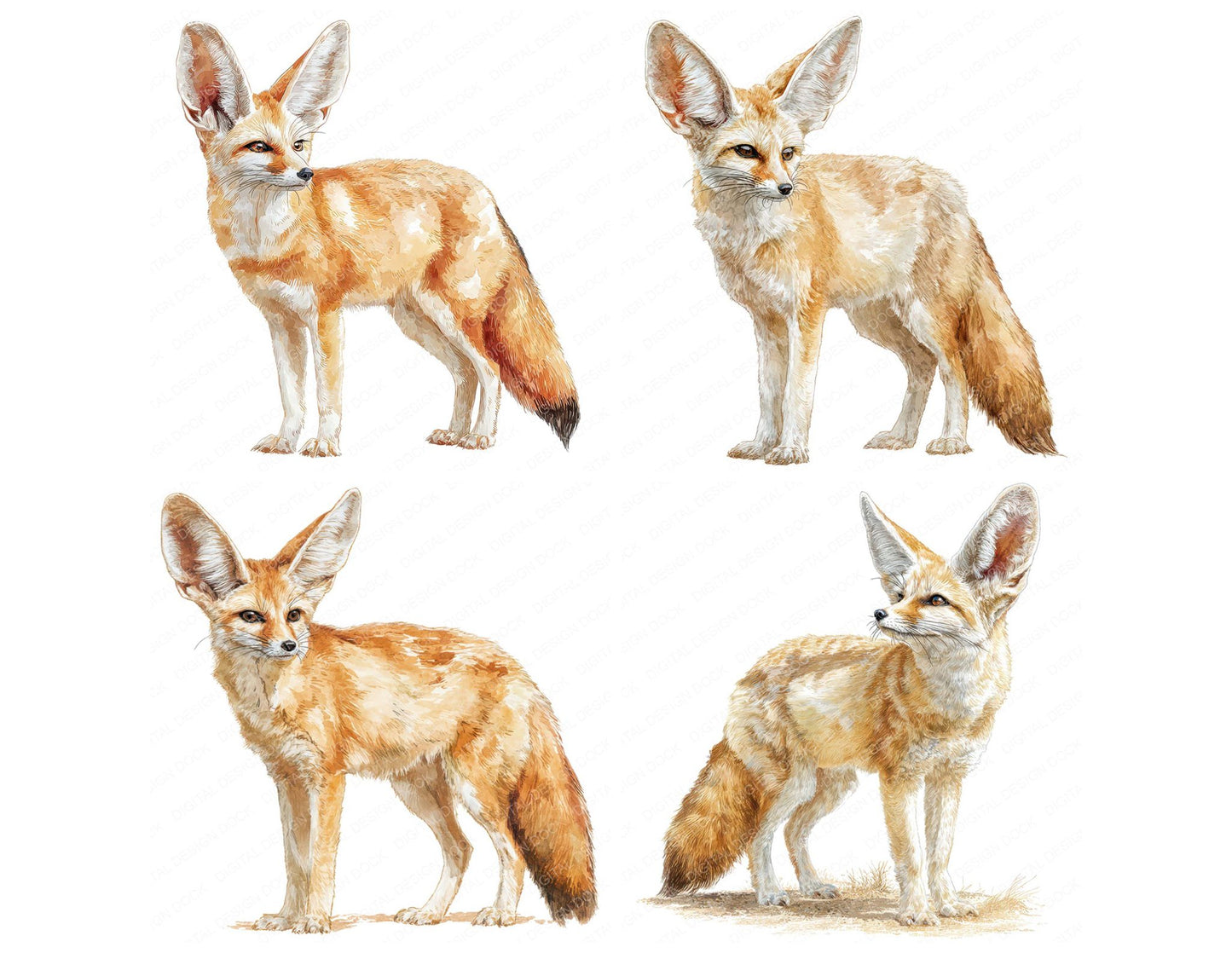 Fennec Fox Exotic Animal Clipart Set (DDD008238)