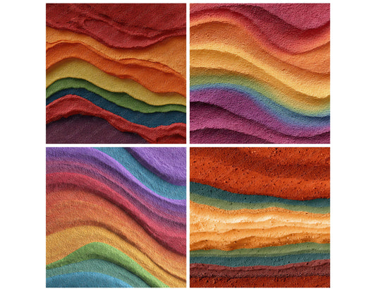 Preview layout showing Rainbow Sand Texture papers arranged as background pages for junk journals and mixed media crafts