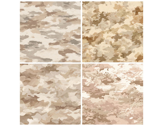 Preview layout showing Desert Camo Pattern papers arranged as background pages for junk journals and mixed media crafts