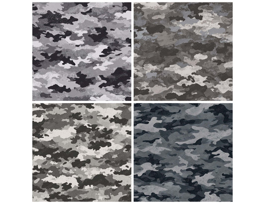 Preview layout showing Urban Camo Pattern papers arranged as background pages for junk journals and mixed media crafts