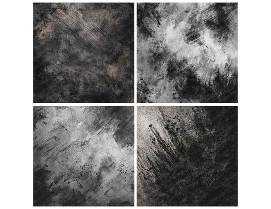 Preview layout showing Charcoal Dust Texture papers arranged as background pages for junk journals and mixed media crafts