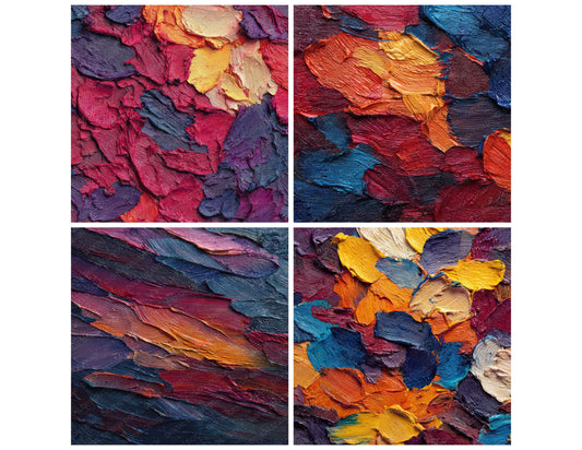 Preview layout showing Oil Impasto Texture papers arranged as background pages for junk journals and mixed media crafts