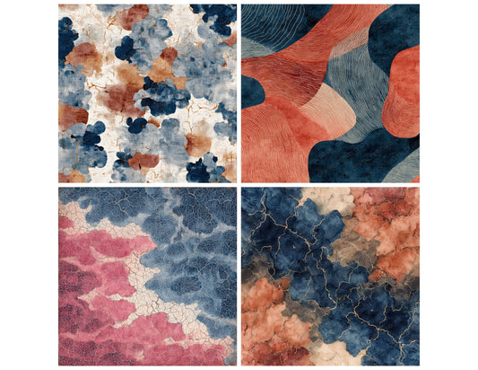 Preview layout showing Batik Wax Dye Texture papers arranged as background pages for junk journals and mixed media crafts