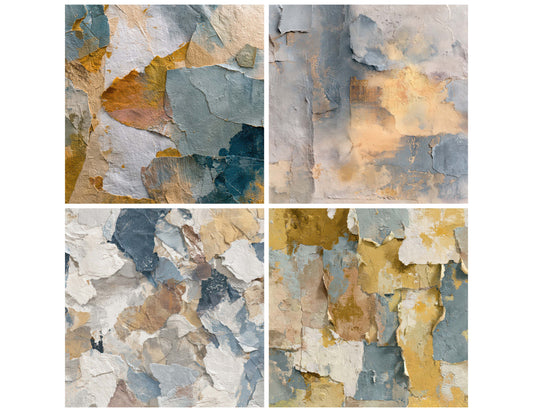 Preview layout showing Mixed Media Paint Texture papers arranged as background pages for junk journals and mixed media crafts