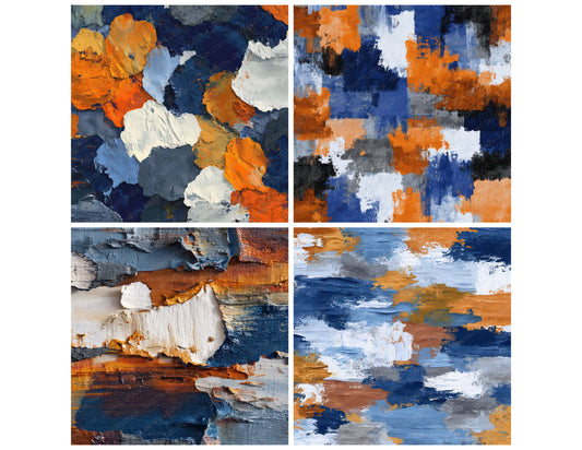 Preview layout showing Palette Knife Texture papers arranged as background pages for junk journals and mixed media crafts