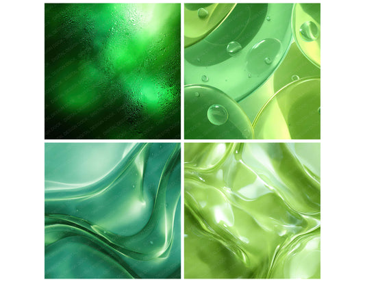 Preview layout showing Green Glass Texture papers arranged as background pages for junk journals and mixed media crafts