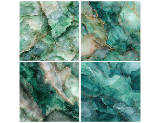 Preview layout showing Green Marble Stone papers arranged as background pages for junk journals and mixed media crafts