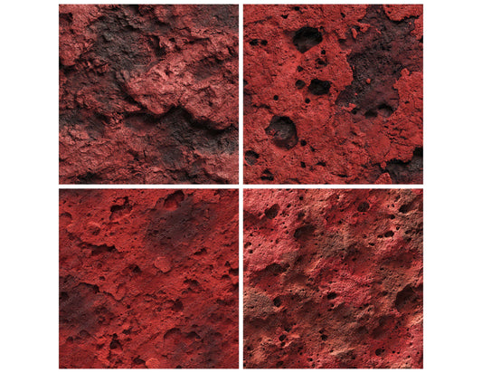 Preview layout showing Red Lava Rock papers arranged as background pages for junk journals and mixed media crafts