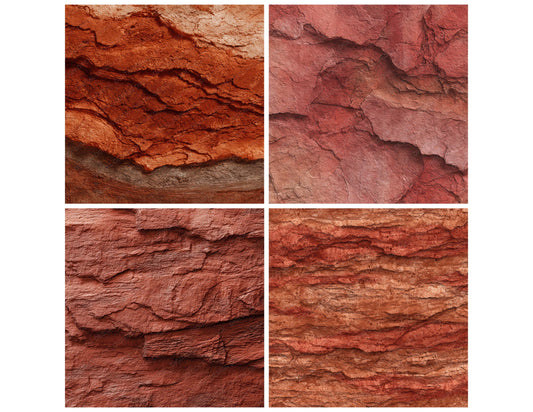 Preview layout showing Red Sandstone Texture papers arranged as background pages for junk journals and mixed media crafts