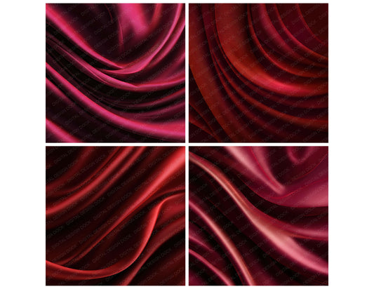 Preview layout showing Red Silk Fabric papers arranged as background pages for junk journals and mixed media crafts