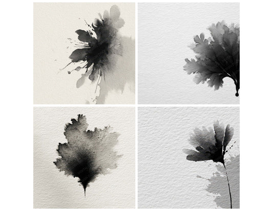 Preview layout showing Ink Drop Minimal papers arranged as background pages for junk journals and mixed media crafts