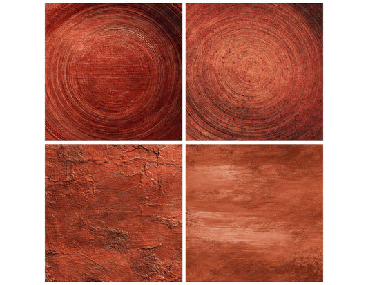 Preview layout showing Red Clay Pottery papers arranged as background pages for junk journals and mixed media crafts