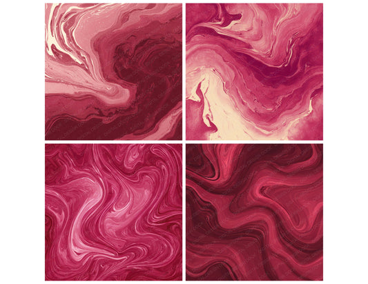 Preview layout showing Red Ink Marbling papers arranged as background pages for junk journals and mixed media crafts