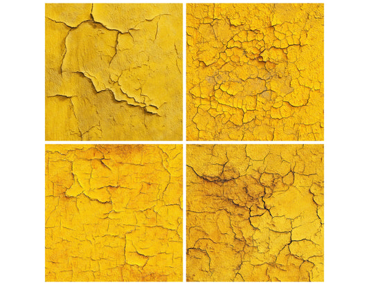 Preview layout showing Yellow Cracked Paint papers arranged as background pages for junk journals and mixed media crafts