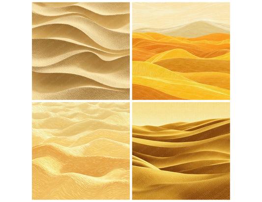 Preview layout showing Yellow Sand Ripples papers arranged as background pages for junk journals and mixed media crafts