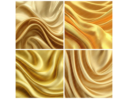 Preview layout showing Yellow Silk Fabric papers arranged as background pages for junk journals and mixed media crafts