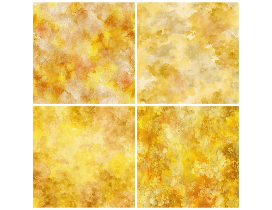 Preview layout showing Yellow Watercolor Wash papers arranged as background pages for junk journals and mixed media crafts