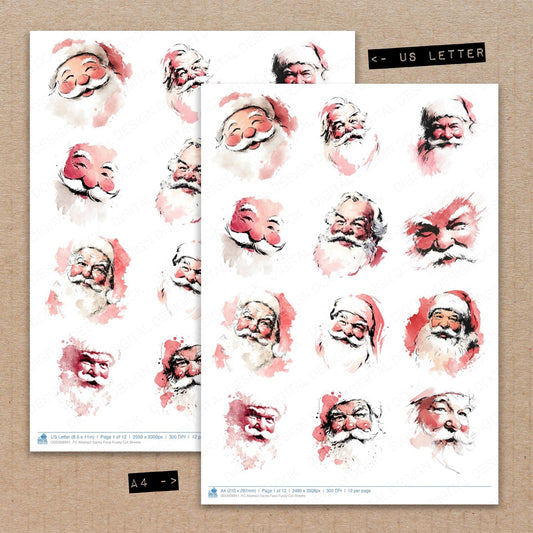 Abstract Santa Face Fussy Cut Sheets (DDD008941)