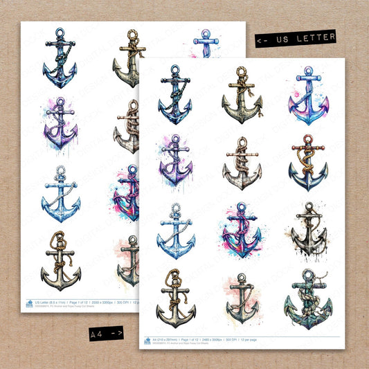 Anchor and Rope Fussy Cut Sheets (DDD008974)