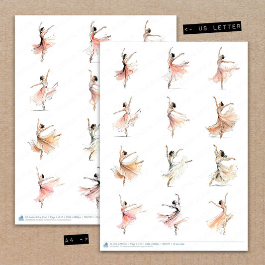 Ballet Dancer Woman Fussy Cut Sheets (DDD009023)