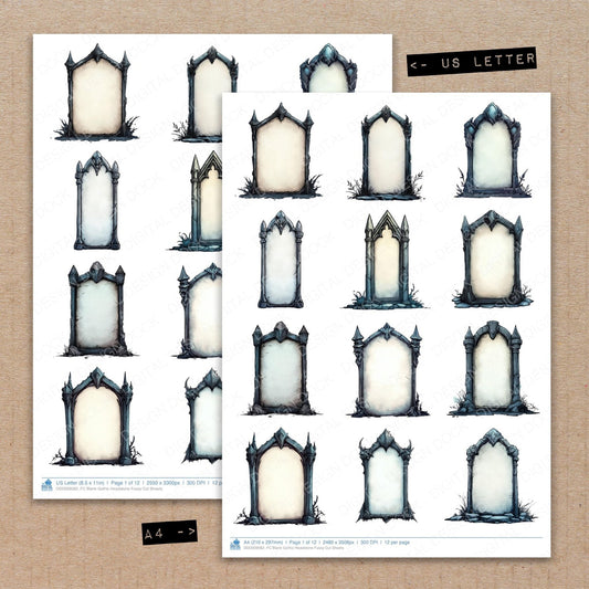 Blank Gothic Headstone Fussy Cut Sheets (DDD009082)
