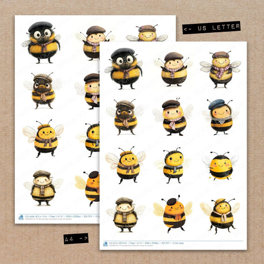 Bumble Bee Character Fussy Cut Sheets (DDD009154)