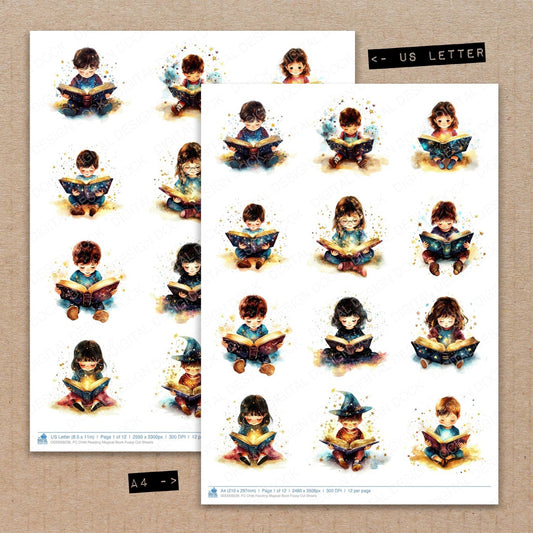 Child Reading Magical Book Fussy Cut Sheets (DDD009228)