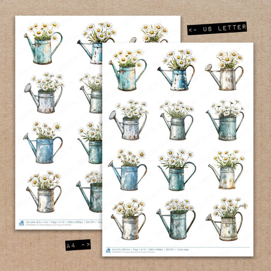 Daisy Watering Can Fussy Cut Sheets (DDD009463)