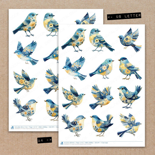 Fabric Patchwork Bluebird Fussy Cut Sheets (DDD009610)