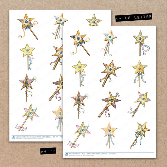 Fabric Star Wand Fussy Cut Sheets (DDD009652)