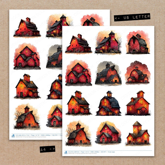 Haunted Spiderweb Barn Fussy Cut Sheets (DDD010198)