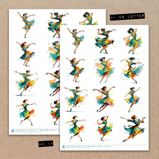 Jazz Swing Dancer Fussy Cut Sheets (DDD010269)