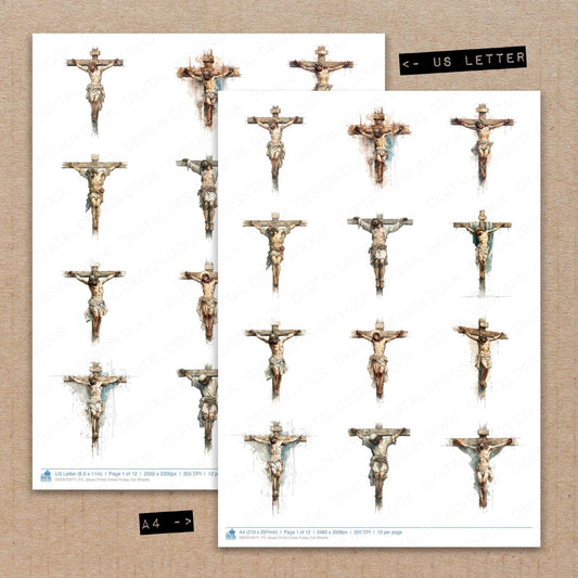 Jesus Christ Cross Fussy Cut Sheets (DDD010271)