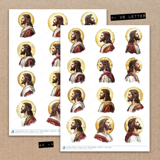 Jesus Christ Side View Fussy Cut Sheets (DDD010274)