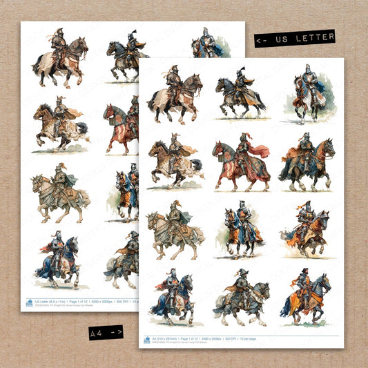 DDD010303_FC Knight On Horse Fussy Cut Sheets
