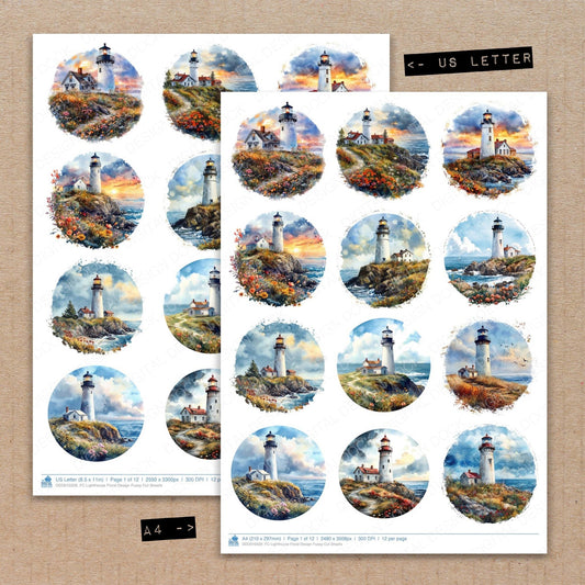 DDD010339_FC Lighthouse Floral Design Fussy Cut Sheets