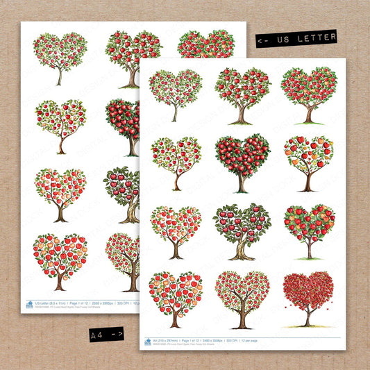 DDD010360_FC Love Heart Apple Tree Fussy Cut Sheets
