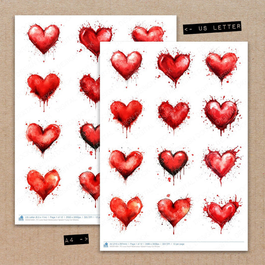 DDD010361_FC Love Heart Watercolour Splash Fussy Cut Sheets